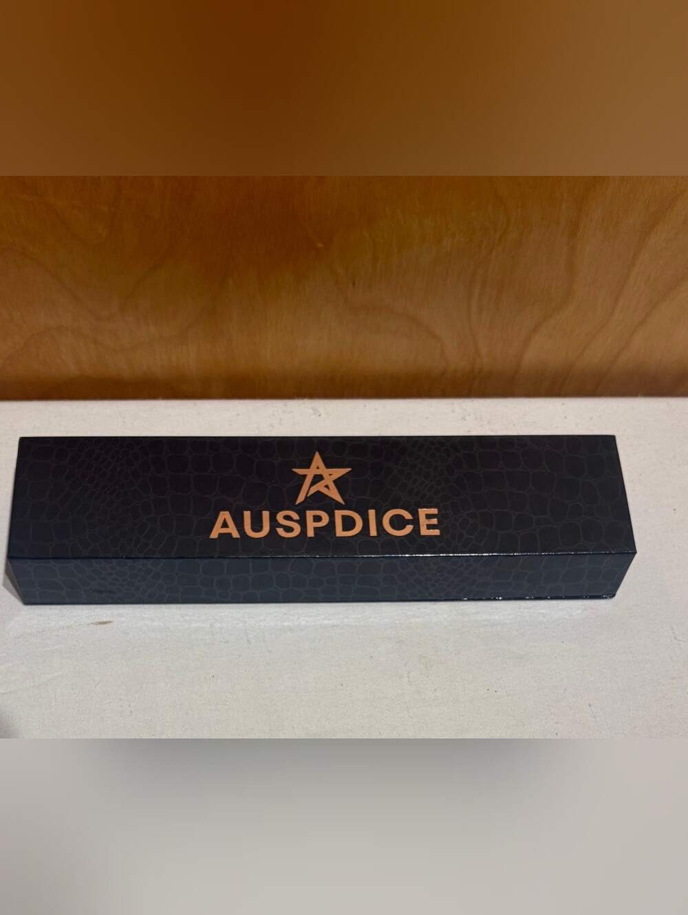 Auspdice Black Crocodile Texture Gift Box 7-Piece Sharp Edge Polyhedral 1061
